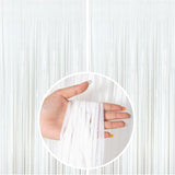 White Party Streamers Foil Fringe Backdrop Curtains Tinsel Streamers