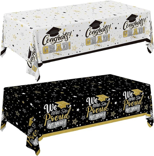Graduation Decorations 2026 2 Pcs Black and Gold Gongrats Grad