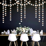 Champagne-Silver Disco Boho Party-Decoration Heart Garland - 52ft