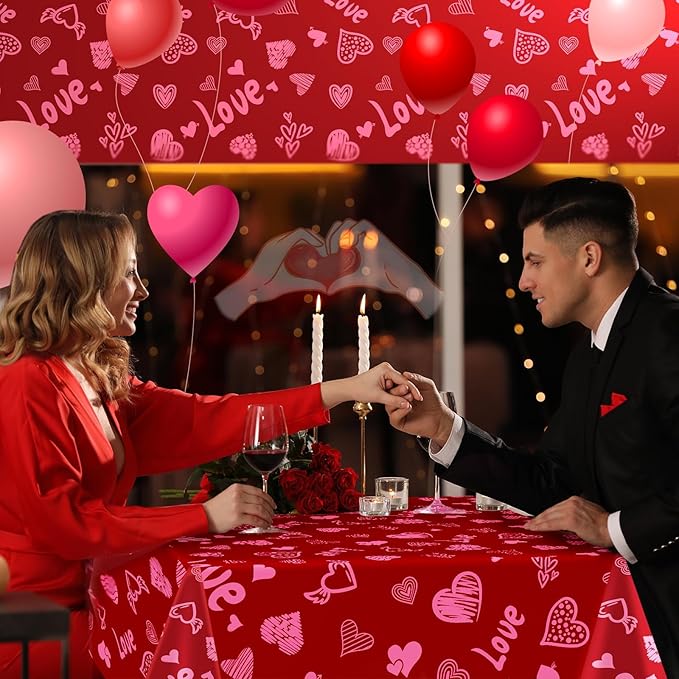 3 Pack Valentine's Day Tablecloth Valentines Table Cloth 54x128inch