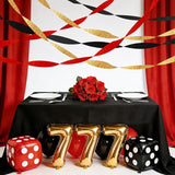 AOYOO 6 Rolls Casino Party Decorations Streamers - Red Black Gold