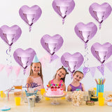 Purple Foil Heart Balloons, 12Pcs Lavender Purple Heart Shape Foil