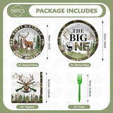 96Pcs The Big One Hunting 1st Birthday Party Decorations The Big One