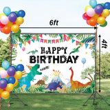 Illiyot Funny Dinosaur Birthday Backdrop 6x3.5ft, Watercolor Dinosaur