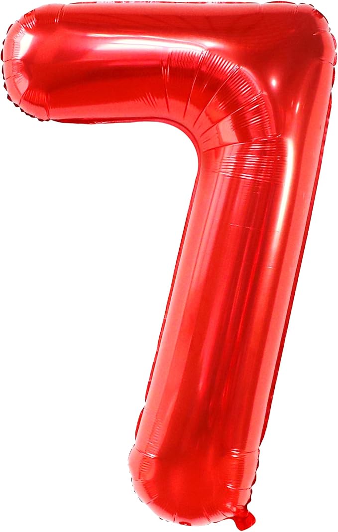 KatchOn, Giant Red Number 7 Balloon - 40 Inch | 7th Birthday Balloon