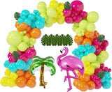 146Pcs Tropical Aloha Balloon Arch Garland Kit with Flamingo Palm