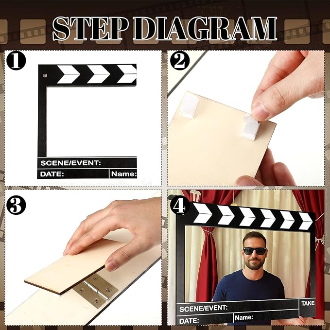 Large Wooden Movie Night Party Decorations Movie Night Photo Booth