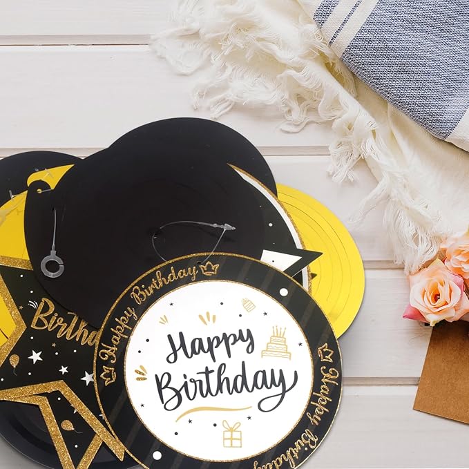 Happy 18th Birthday Black & Gold Balloon Set,18th Birthday Swirls