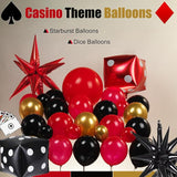 Casino Balloons Garland Arch Kit 124PCS red black and gold balloons