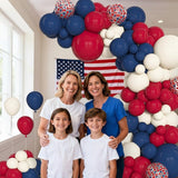 Amandir 153Pcs Red White Blue Balloon Arch Kit, Different Sizes 18 12