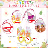 24 Pcs Easter Bunny Ears Headbands Glasses Set Easter Party Favor