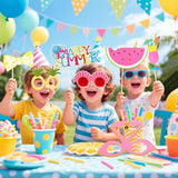 12 Pcs Summer Photo Booth Props Beach Summer Pool Party Decorations