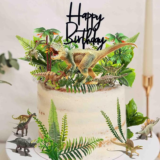 Dinosaur Birthday Cake Decorations Jungle Cake Decorations Happy