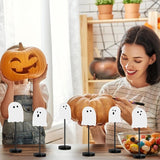6 Pcs Halloween Table Decorations Cute Ghost Wooden Signs Halloween