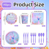 140pcs Mermaid Birthday Party Decorations Set Mermaid Party Supplies