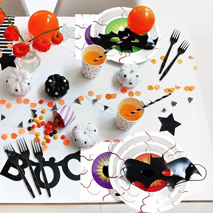 100 Pcs Spooky Halloween Eyeball Party Supplies Set Serves 25 Scary