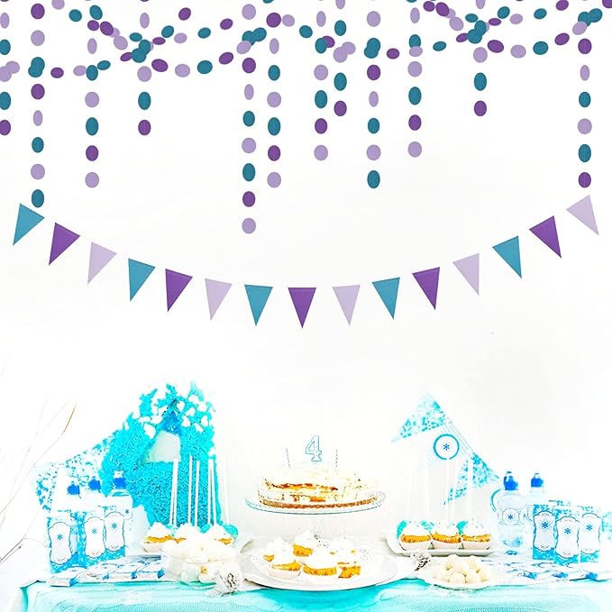 Purple-Blue Mermaid Party-Decorations Paper Garland Streamers - 52Ft