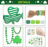 96Pcs St Patricks Day Party Favors Set Shamrock Glasses Necklaces
