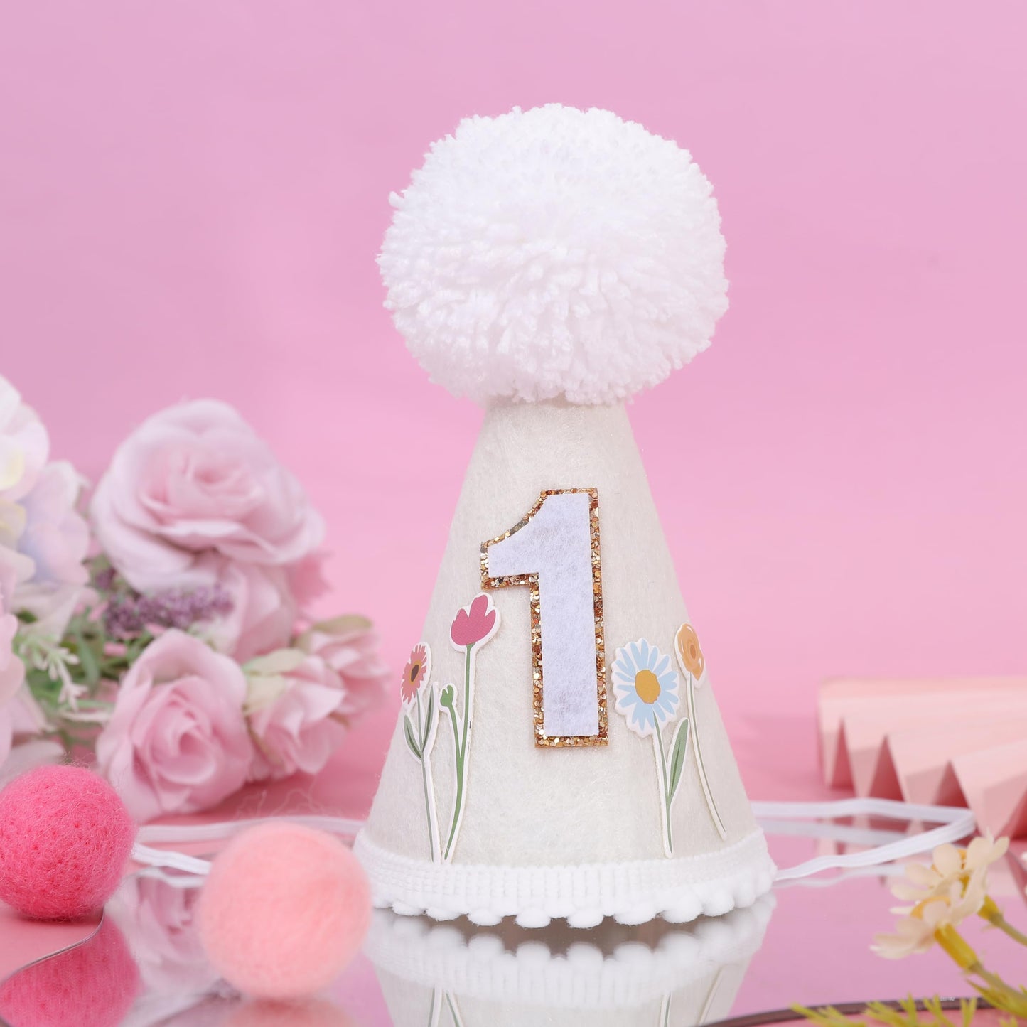 WUTKYAX Wild Flower 1st Birthday Hat - First and Decor for Girls,Our