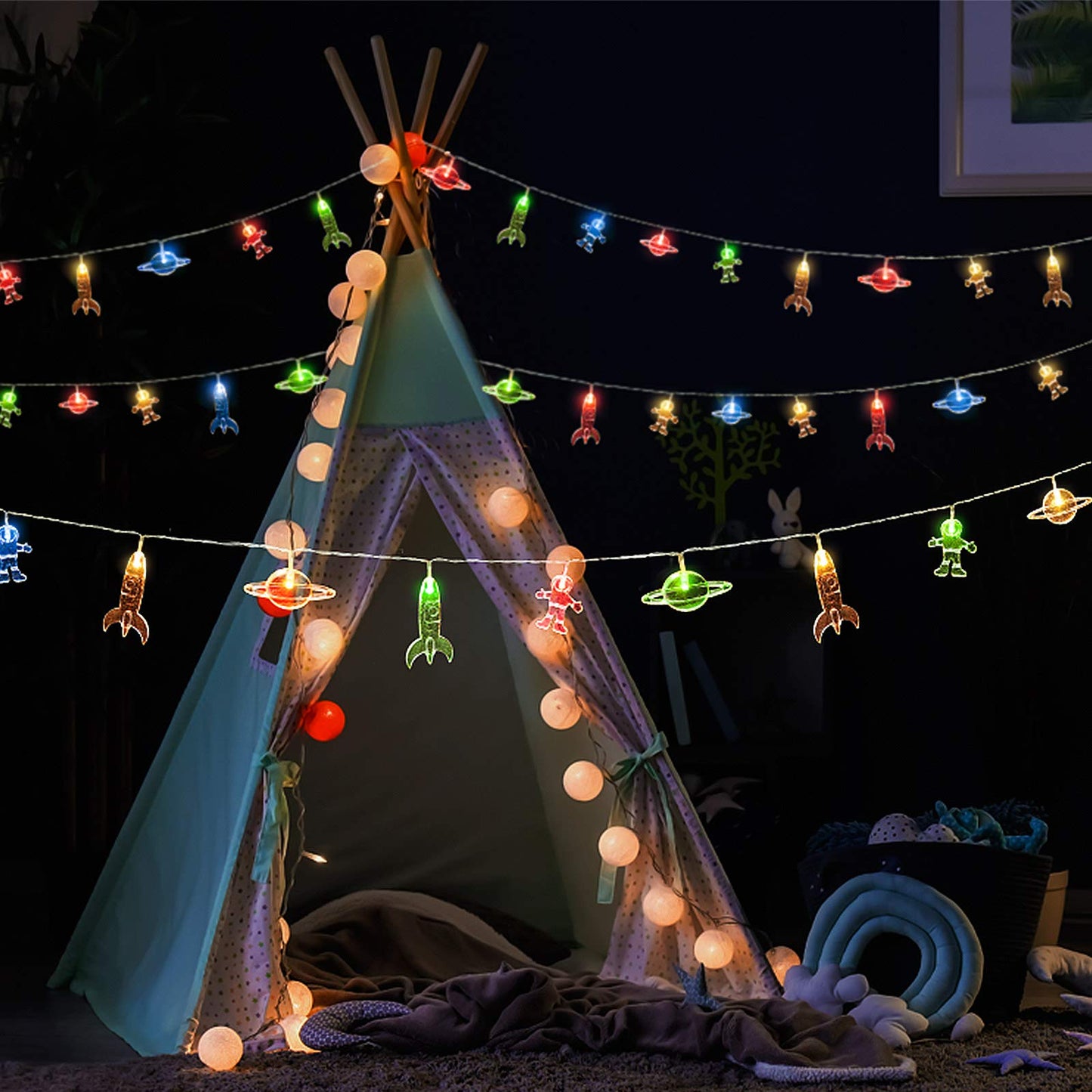 AceList Planet Astronaut String Lights, 20 LED USB Powered