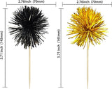 Gyufise 30Pcs Foil Firework Cupcake Toppers Sparkle Tinsel Cake #7