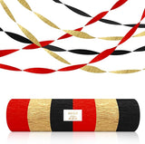 AOYOO 6 Rolls Casino Party Decorations Streamers - Red Black Gold