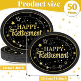50Pcs Happy Retirement Party Oval Plates 11 Inch Large Retirement