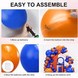 YMSZ Blue and Orange Balloons Arch Kit, 134pcs Royal Blue and Orange