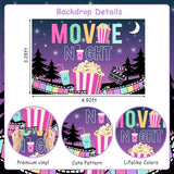 Movie Night Party Decorations Pink & Purple Fantasy Banner Backdrop