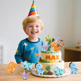 20pcs Dinosaur Cake Topper Set with Dinosaur Eggs Reusable Dinosaur