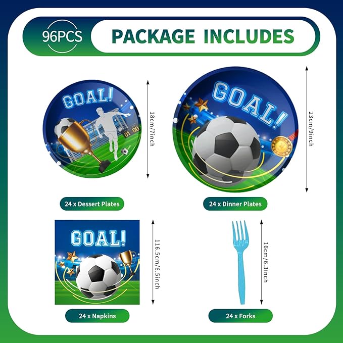 Soccer Plates and Napkins Soccer Party Supplies Soccer Birthday