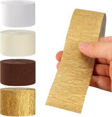 White-Brown Ivory-Gold Boho Party-Decorations Streamers - 8 Rolls