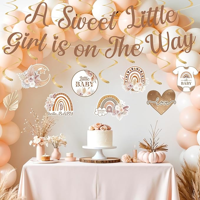 Boho Baby Shower Decorations A Sweet Little Girl Is On The Way Banner