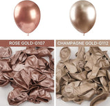 Metallic Rose Gold Balloons 20 pcs and PartyWoo Metallic Rose Gold