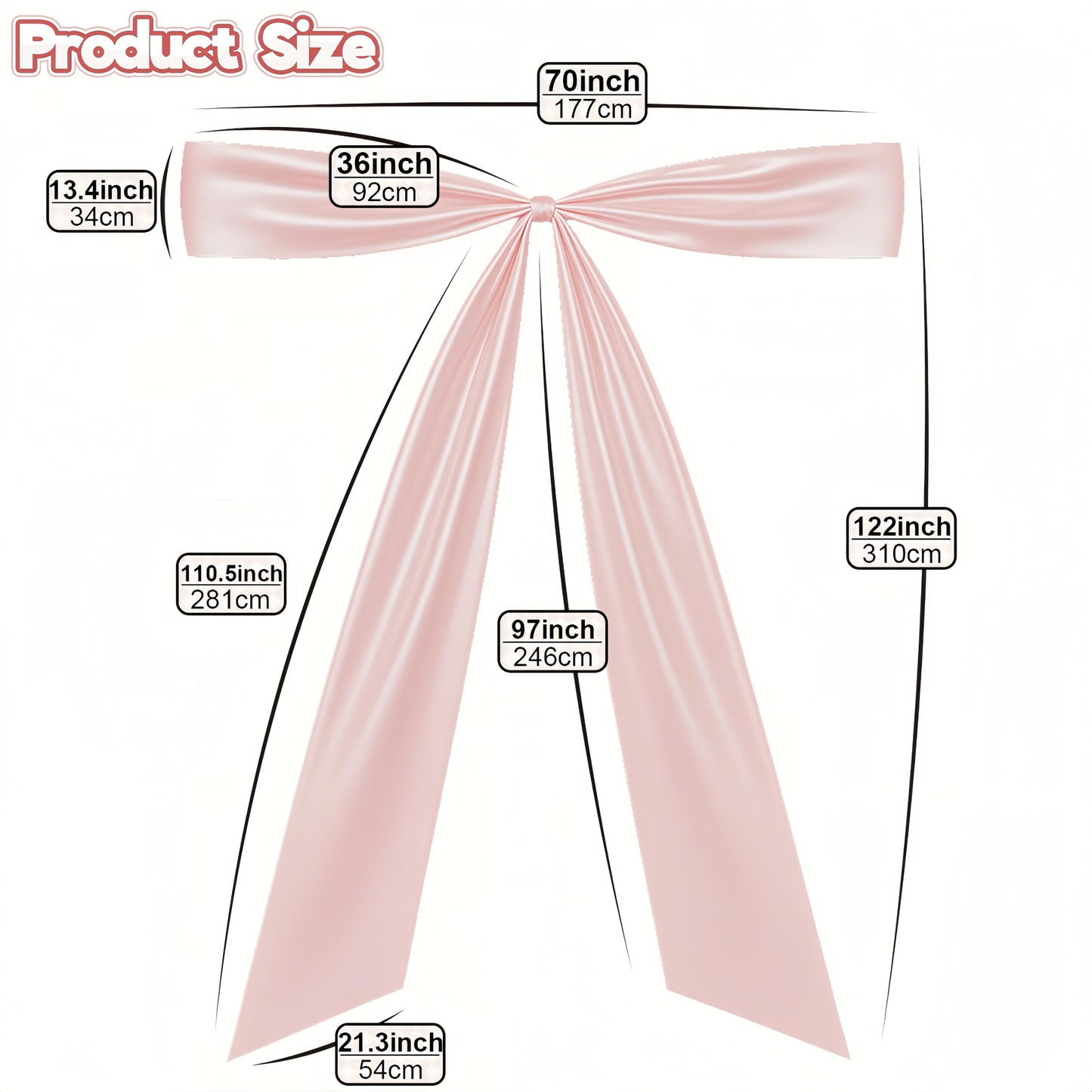 Froova 122 x 70 Inch Giant Pink Bow Decor Big Pink Tie Shape Bow Room
