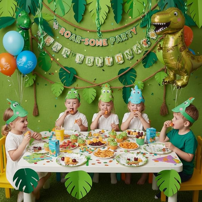 50 Pcs Dinosaur Birthday Party Paper Plates Dinosaur Theme Birthday