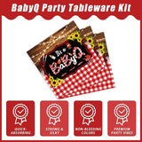 96 Pcs BBQ Baby Shower Decorations It's A BabyQ Party Plates and