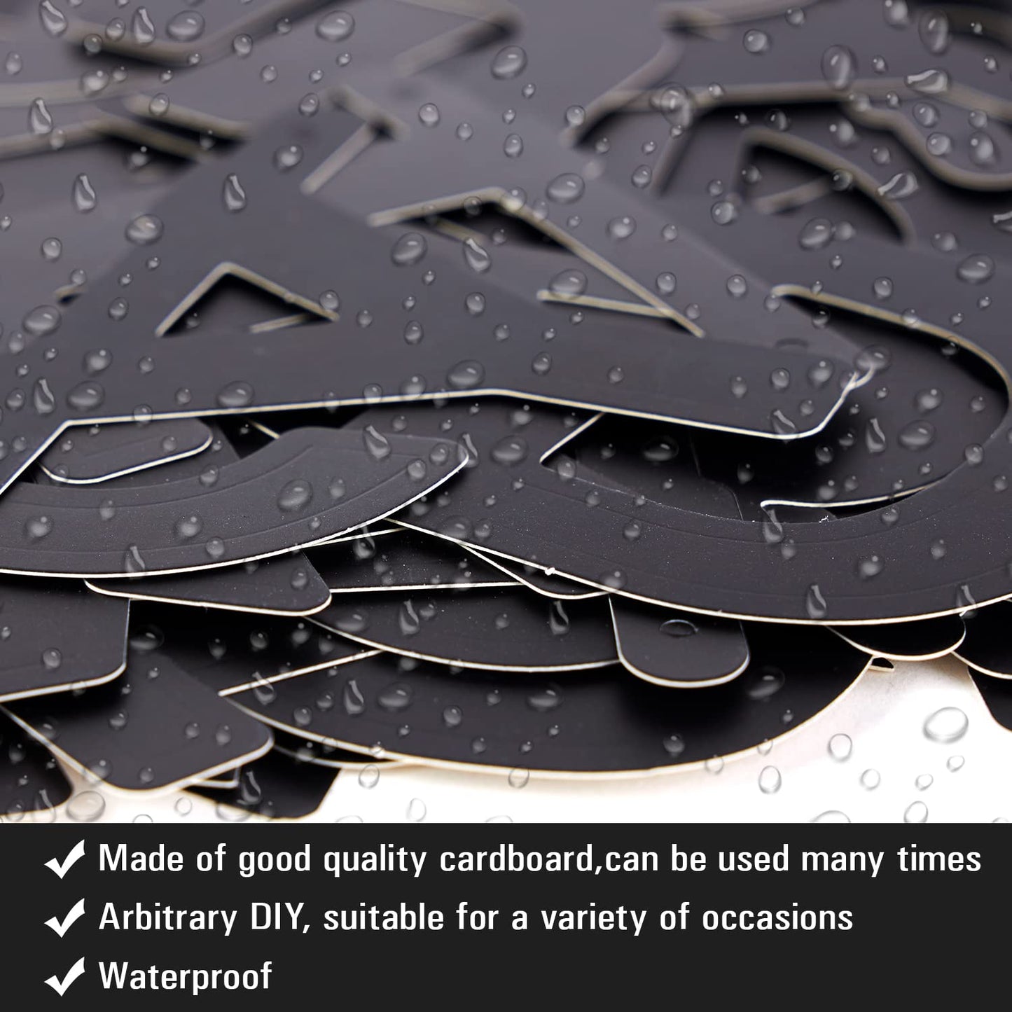SUNBEAUTY 146 Pcs Black DIY Make Your Own Banner Customizable Letters