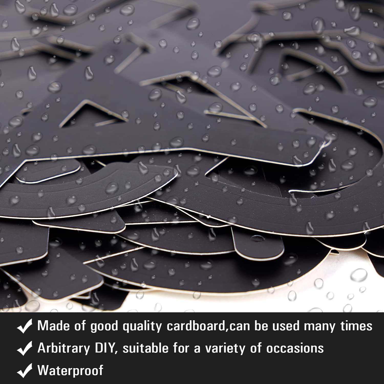 SUNBEAUTY 146 Pcs Black DIY Make Your Own Banner Customizable Letters