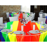 Tatuo 3 Pcs Rainbow Round Circus Table Cloth 84 Inch Carnival Circus