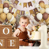 First Birthday Decorations 40 Inch Neutral Number 1 Balloons Brown
