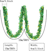 St Patricks Day Garland Decor 50Ft Glitter Tinsel Irish Shamrock
