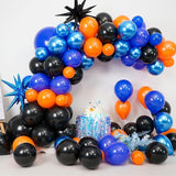 Black Orange Blue Balloon Arch Kit,Royal Blue Black Balloon Garland