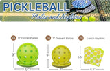 Blue Orchards Pickleball Party Plates and Napkins (52 Pieces for 16