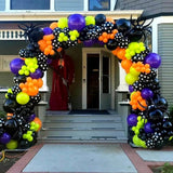 Halloween Balloon Arch Garland Kit Purple and Black Balloons with 3D