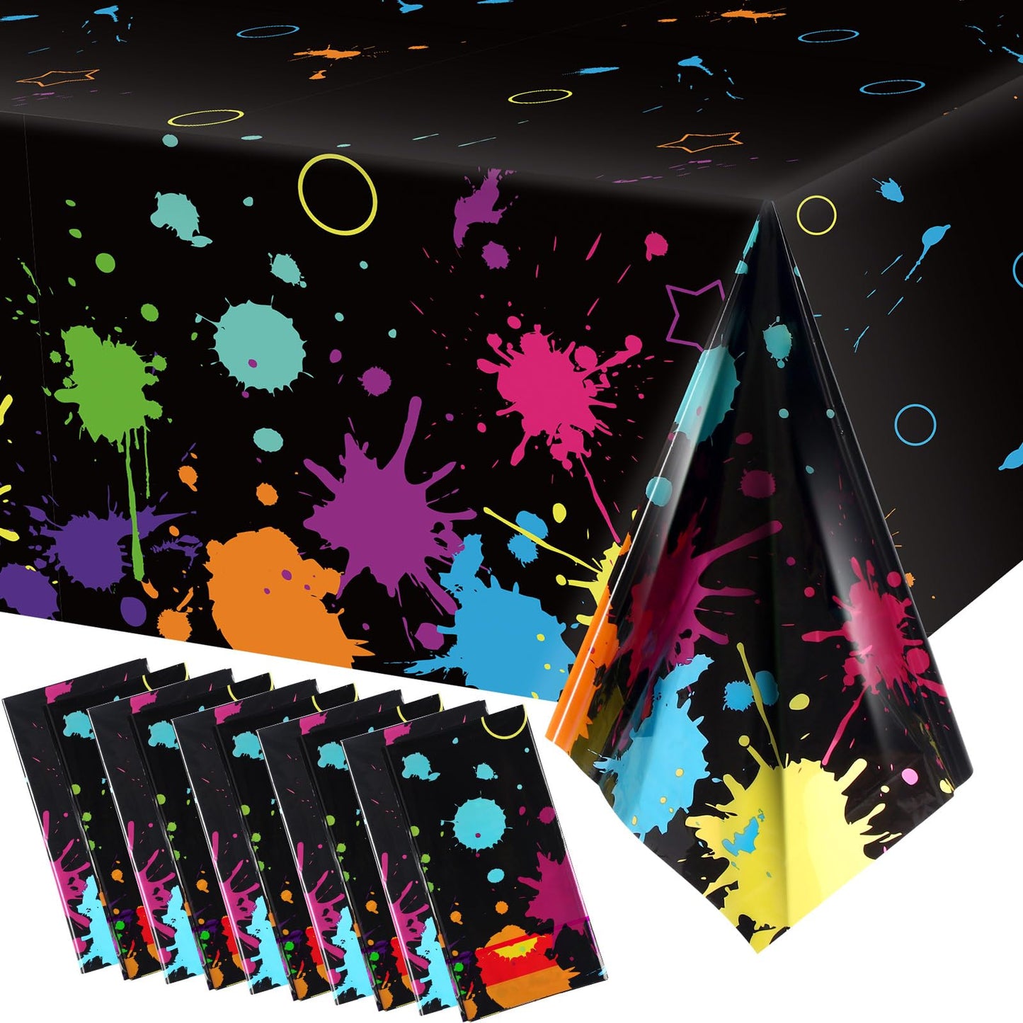 Glow Party Table Covers Neon Plastic Tablecloths 108 x 54 Inch