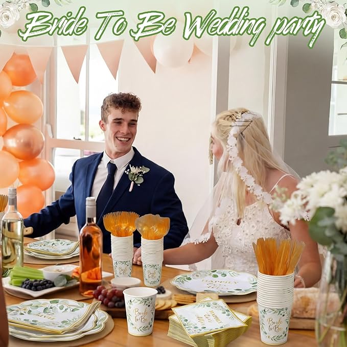 400 Pcs Bride to Be Bridal Party Supplies Eucalyptus Leaves Sage
