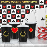 100 Pack Casino Party Cups 16 oz Poker Theme Disposable Plastic Cups
