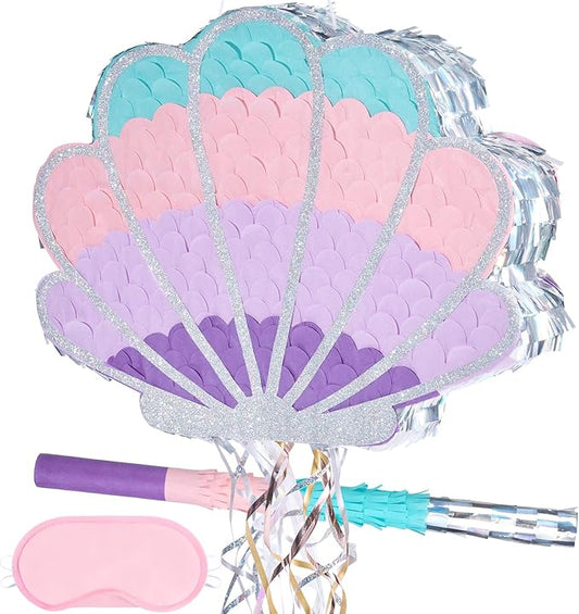 Mermaid Seashell Piñata Pink Shellfish Piñatas for Kids Girls