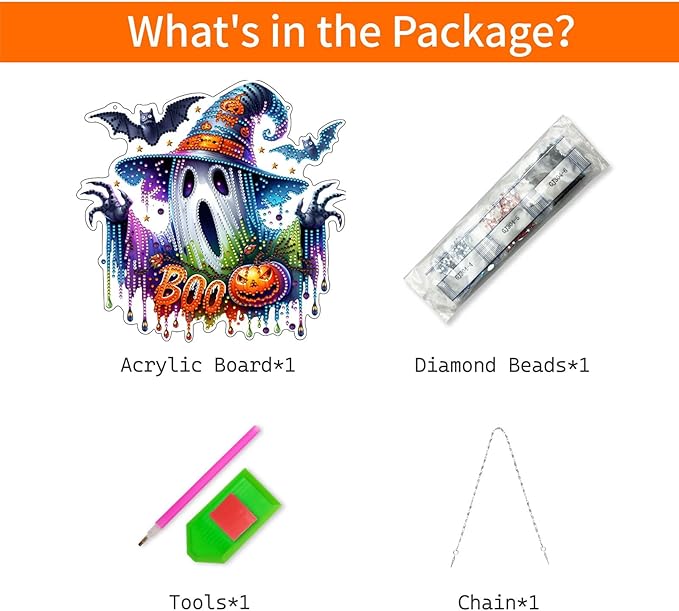 VODAPYC Halloween Diamond Art Hanging Kits for Adults, DIY Double